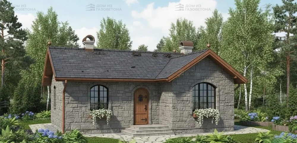 Проект Одноэтажный дом 10 на 10, 60 м2