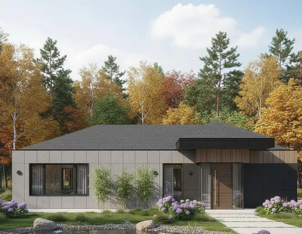 Проект Одноэтажный дом 35 на 13, 343 м2