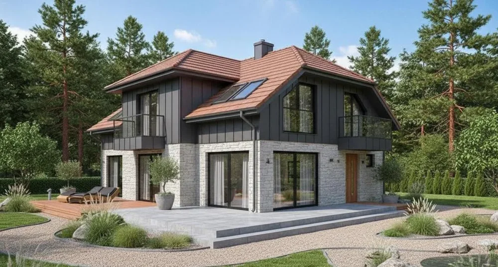 Проект Двухэтажный дом 15 на 12, 204 м2