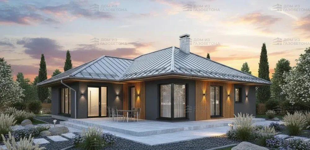 Проект Одноэтажный дом 12 на 17, 132 м2