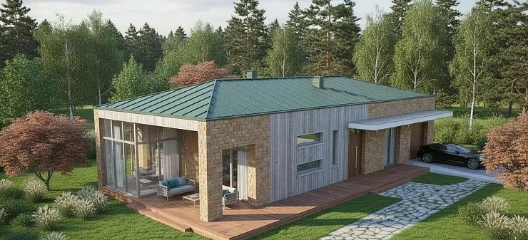 Проект Одноэтажный дом 18 на 11, 109 м2