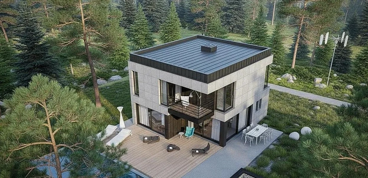 Проект Двухэтажный дом 10 на 10, 134 м2